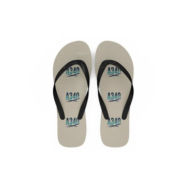 Airbus A340-600 - Slippers - Flip Flops - Original Pattern - Beige