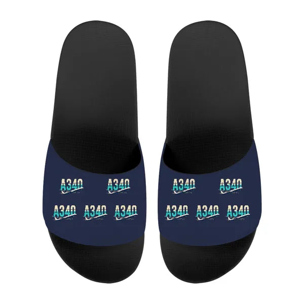 Airbus A340-600 - Slippers - Sport - Original Pattern - Navy Blue
