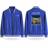 Thumbnail for Airbus A340-600 Stylish Jackets - Baseball Collar - Poster - Royal Blue