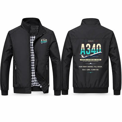 Airbus A340-600 Stylish Jackets - Stand Collar - Original - Black