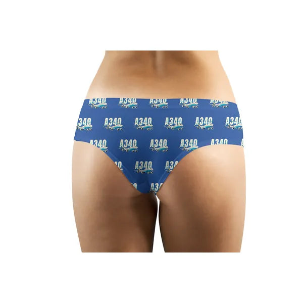 Airbus A340-600 - Women Panties - Cartoon Pattern - Blue - Back