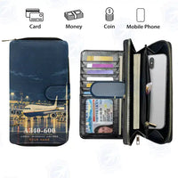 Thumbnail for Airbus A340-600 Leather Wallets - Zip Long Wallet - 3D + Name