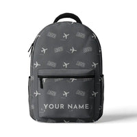 Thumbnail for Airbus A350-1000 - 3D Backpack - 3D Pattern + Name - Gray