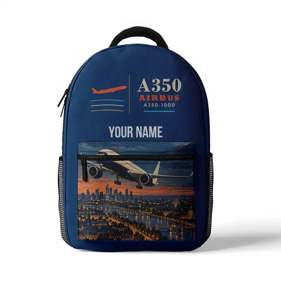 Airbus A350-1000 - 3D Backpack - Blue + Name