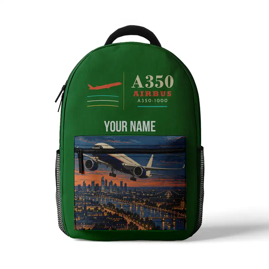 Airbus A350-1000 - 3D Backpack - Green + Name