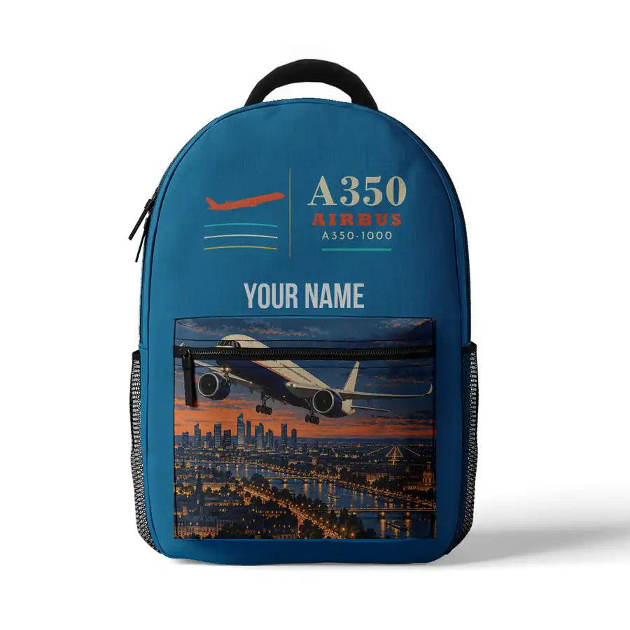 Airbus A350-1000 - 3D Backpack - Light Blue + Name