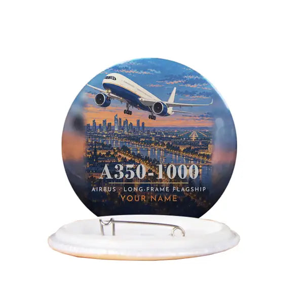 Airbus A350-1000 - 3D + Name - Pin - Full Print