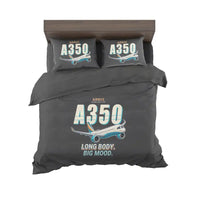 Thumbnail for Airbus A350-1000 - Cartoon - Bedding Set - Black