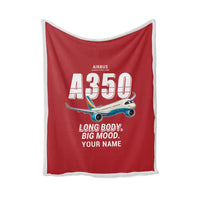Thumbnail for Airbus A350-1000 - Cartoon + Name - Blanket - Red