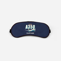 Thumbnail for Airbus A350-1000 - Cartoon + Name - Sleep Mask - Navy Blue