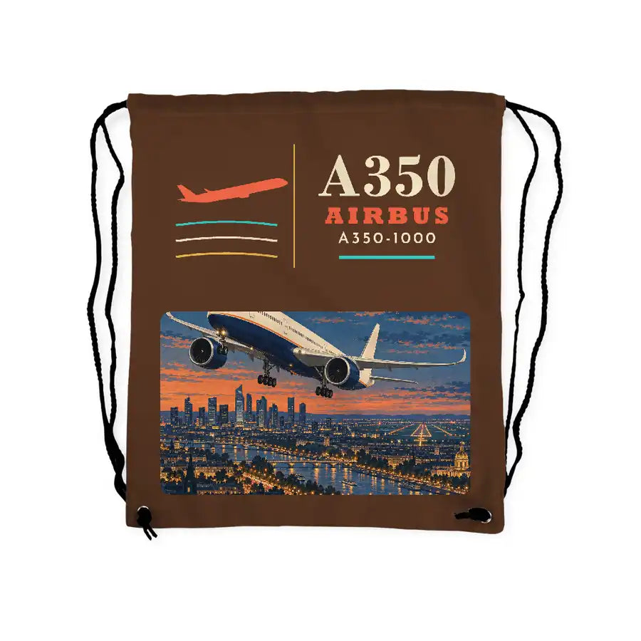 Airbus A350-1000 - Drawstring Bag - Classic - Brown