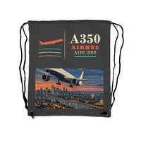 Thumbnail for Airbus A350-1000 - Drawstring Bag - Classic - Gray