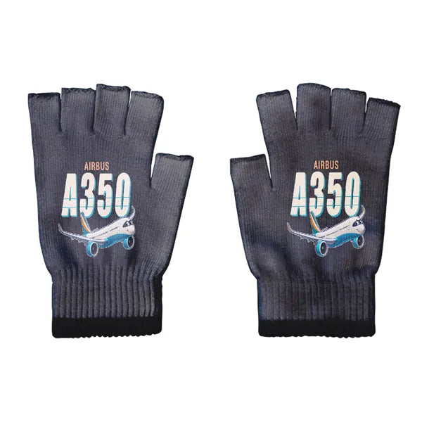 Airbus A350-1000 - Gloves - Cut - Cartoon - Black
