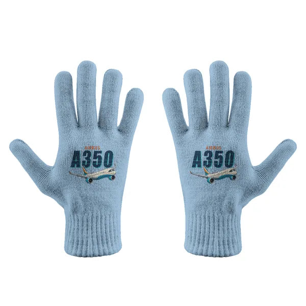 Airbus A350-1000 - Gloves - Full - Cartoon - Light Blue
