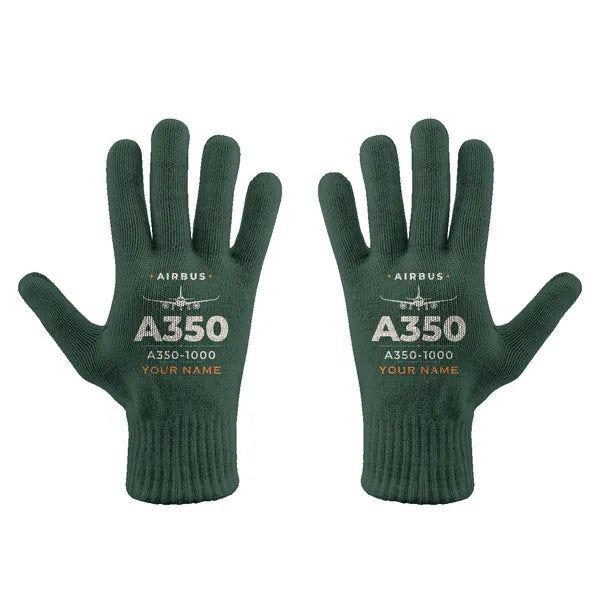 Airbus A350-1000 - Gloves - Full - Heritage + Name - Dark Green