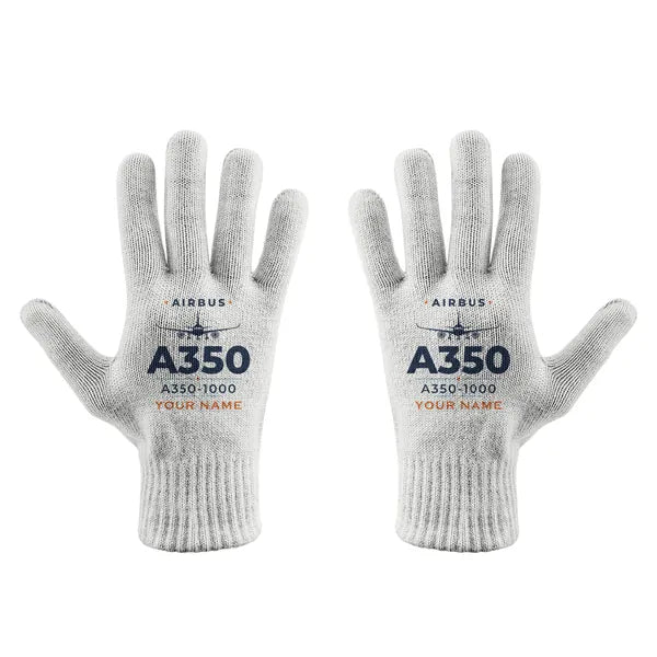 Airbus A350-1000 - Gloves - Full - Heritage + Name - White