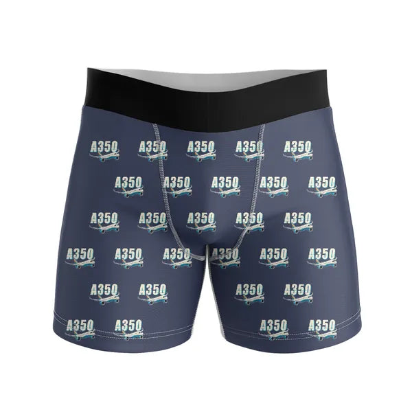 Airbus A350-1000 - Men Boxers - Cartoon Pattern - Navy Blue