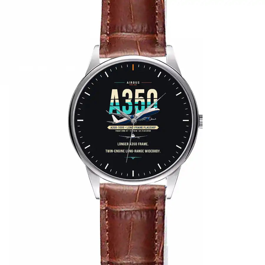 Airbus A350-1000 - Original - Leather Strap - Striped Brown Leather Strap