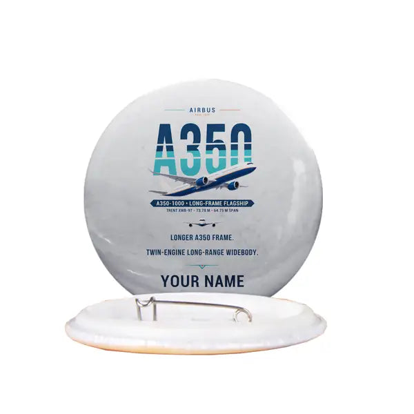 Airbus A350-1000 - Original + Name - Pin - Light Gray