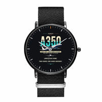 Thumbnail for Airbus A350-1000 - Original - Slim Leather - Black and Black Nylon Strap