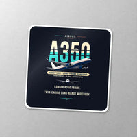 Thumbnail for Airbus A350-1000 - Original - Square Sticker - Close-up