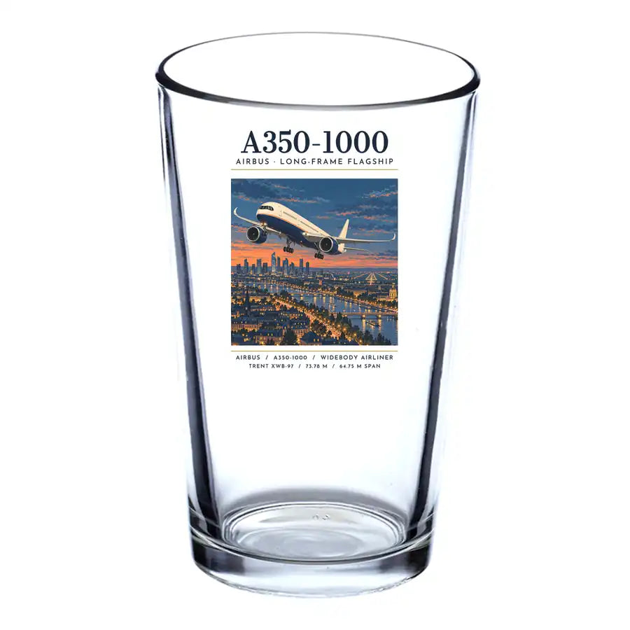 Airbus A350-1000 - Poster - Beer & Water Glass