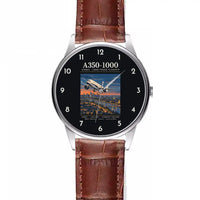 Thumbnail for Airbus A350-1000 - Poster - Leather Strap - Striped Brown Leather Strap