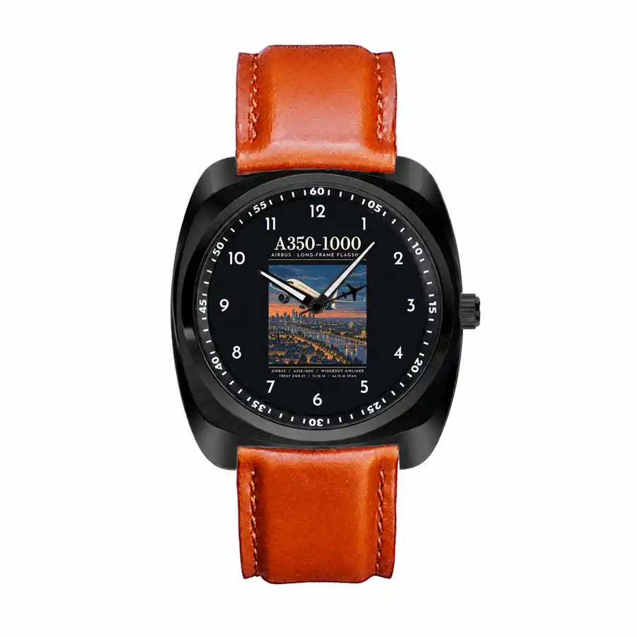 Airbus A350-1000 - Poster - Luxury Cushion - Black and Light Brown Strap