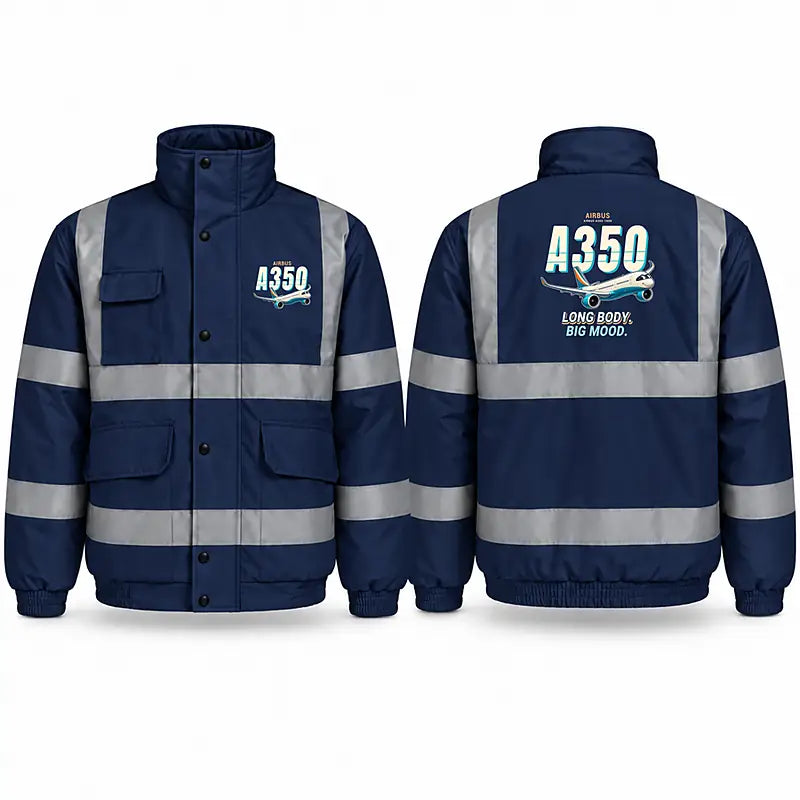 Airbus A350-1000 Reflective Winter Jackets - Cartoon - Navy Blue