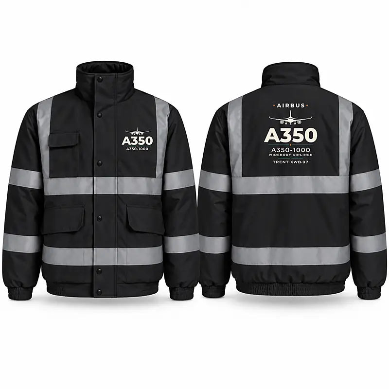 Airbus A350-1000 Reflective Winter Jackets - Heritage - Black