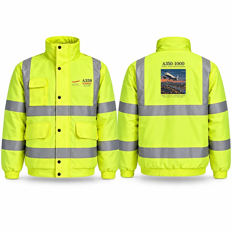 Airbus A350-1000 Reflective Winter Jackets - Poster - Fluorescent Yellow