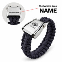 Thumbnail for Airbus A350-1000 - Seat Belt Bracelet - Tag + Name - Black