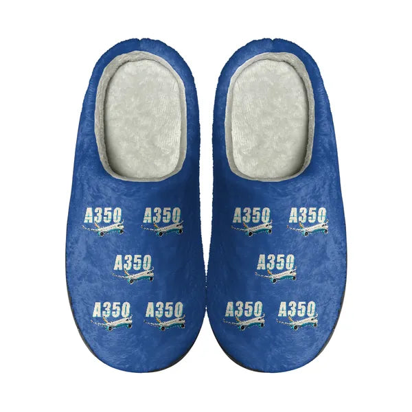 Airbus A350-1000 - Slippers - Cotton - Cartoon Pattern - Blue