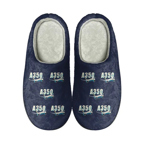 Airbus A350-1000 - Slippers - Cotton - Cartoon Pattern - Navy Blue