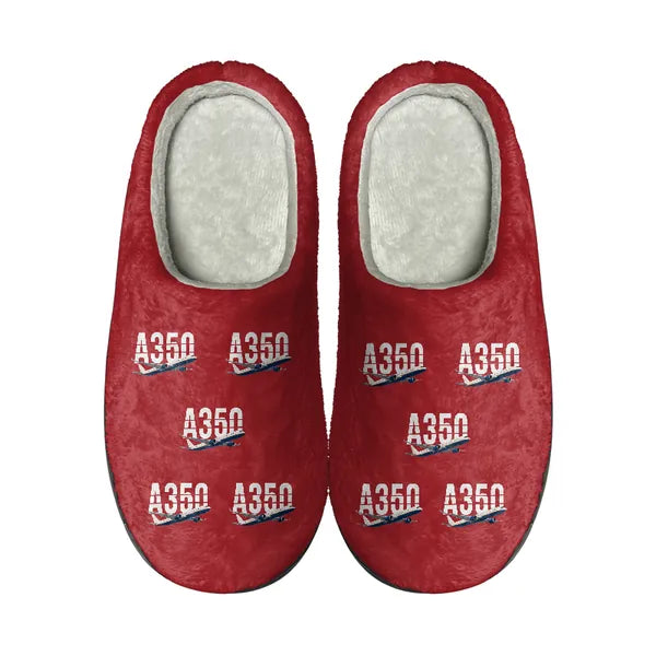 Airbus A350-1000 - Slippers - Cotton - Original Pattern - Red
