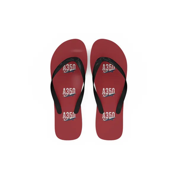Airbus A350-1000 - Slippers - Flip Flops - Original Pattern - Red