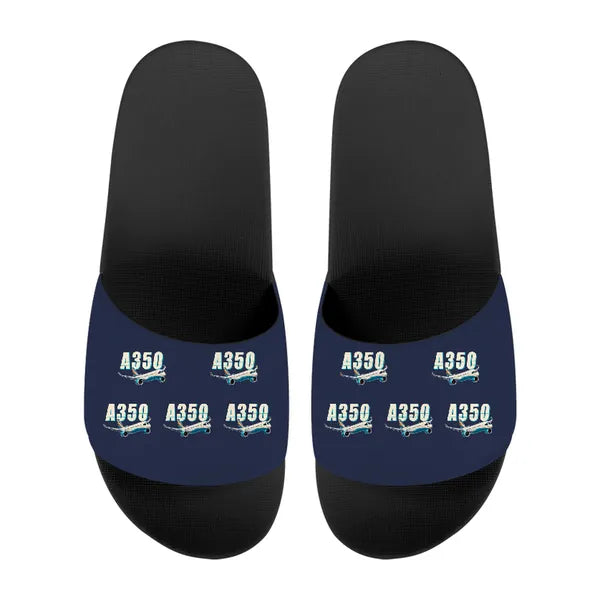 Airbus A350-1000 - Slippers - Sport - Cartoon Pattern - Navy Blue