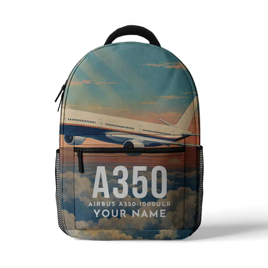 Airbus A350-1000ULR - 3D Backpack - 3D Scene + Name