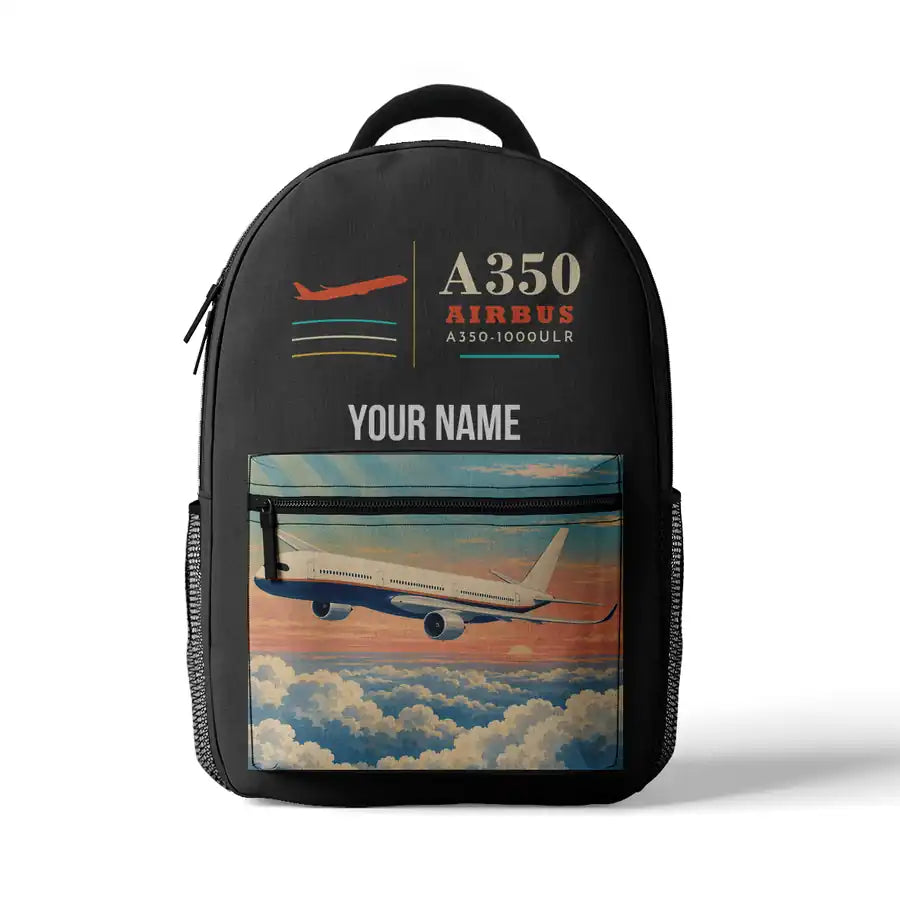 Airbus A350-1000ULR - 3D Backpack - Gray + Name