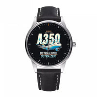 Thumbnail for Airbus A350-1000ULR - Cartoon - Leather Strap - Black Leather Strap