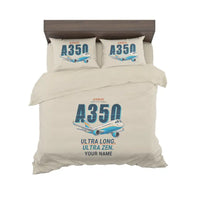 Thumbnail for Airbus A350-1000ULR - Cartoon + Name - Bedding Set - Beige