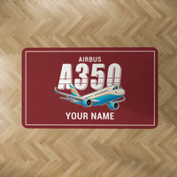 Thumbnail for Airbus A350-1000ULR - Cartoon + Name - Rectangle Carpet - Dark Red