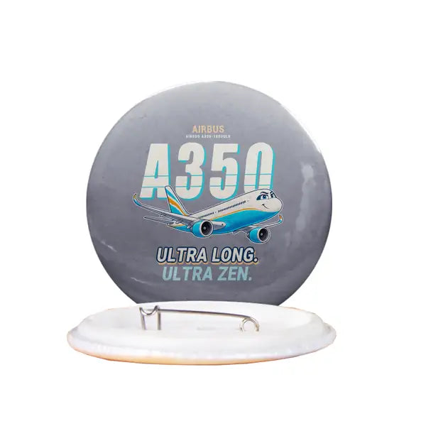 Airbus A350-1000ULR - Cartoon - Pin - Gray