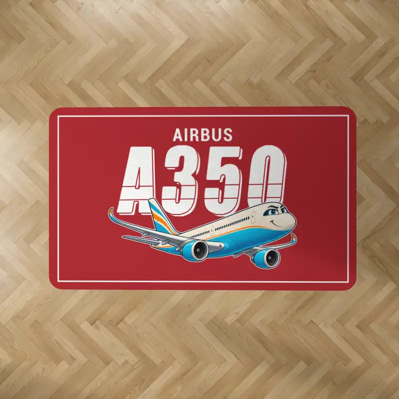 Airbus A350-1000ULR - Cartoon - Rectangle Carpet - Red
