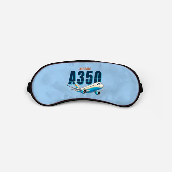 Airbus A350-1000ULR - Cartoon - Sleep Mask - Light Blue