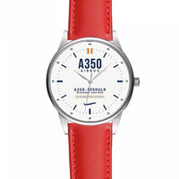 Thumbnail for Airbus A350-1000ULR - Classic - White - Leather Strap - Red Leather Strap