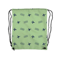 Thumbnail for Airbus A350-1000ULR - Drawstring Bag - 3D Pattern - Light Green