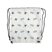 Thumbnail for Airbus A350-1000ULR - Drawstring Bag - 3D Pattern - White