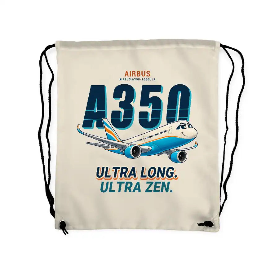 Airbus A350-1000ULR - Drawstring Bag - Cartoon - Beige