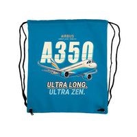 Thumbnail for Airbus A350-1000ULR - Drawstring Bag - Cartoon - Light Blue